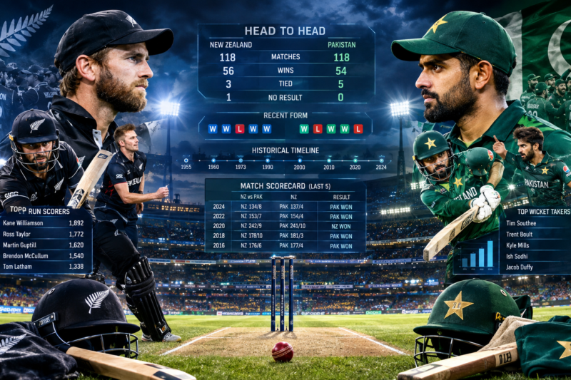 New Zealand National Cricket Team Vs Pakistan National Cricket Team Stats: Head-to-Head Records, History and Complete Analysis